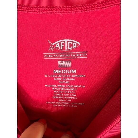 Aftco Mens Red Rashguard Top Size M - Picture 3 of 4